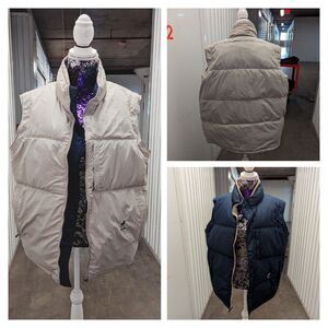 Gear for Sports ALASKA Medium Down Feather Reversible Navy Beige Quilted Vest